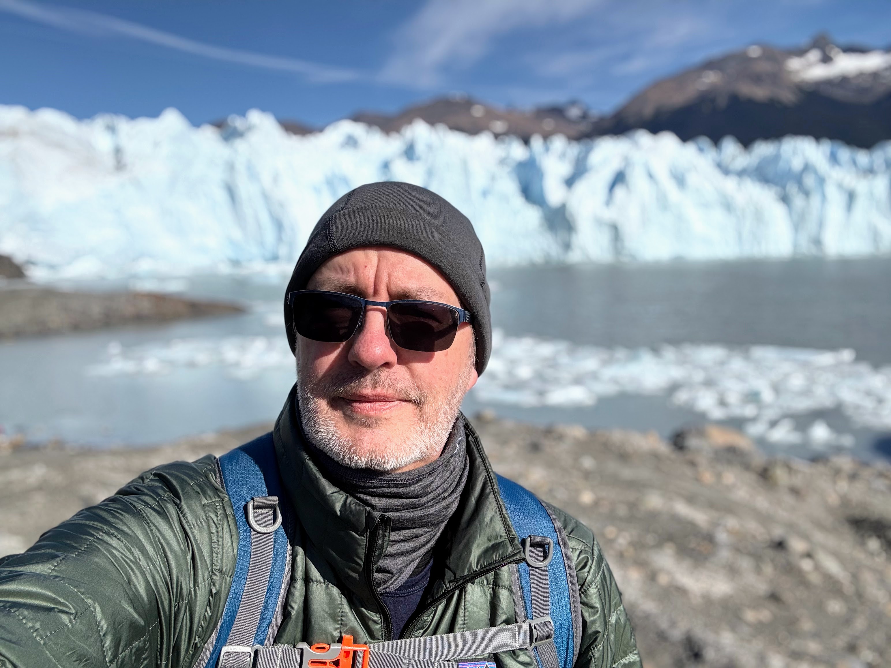 Kevin traveling at a glacier